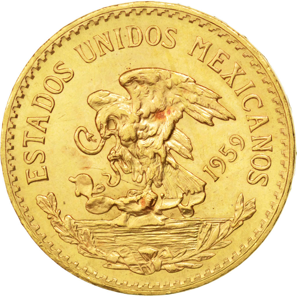 MEXICO, 20 Pesos, 1959, Mexico City, KM #478, MS(60-62), Gold, 27.5, 16.68