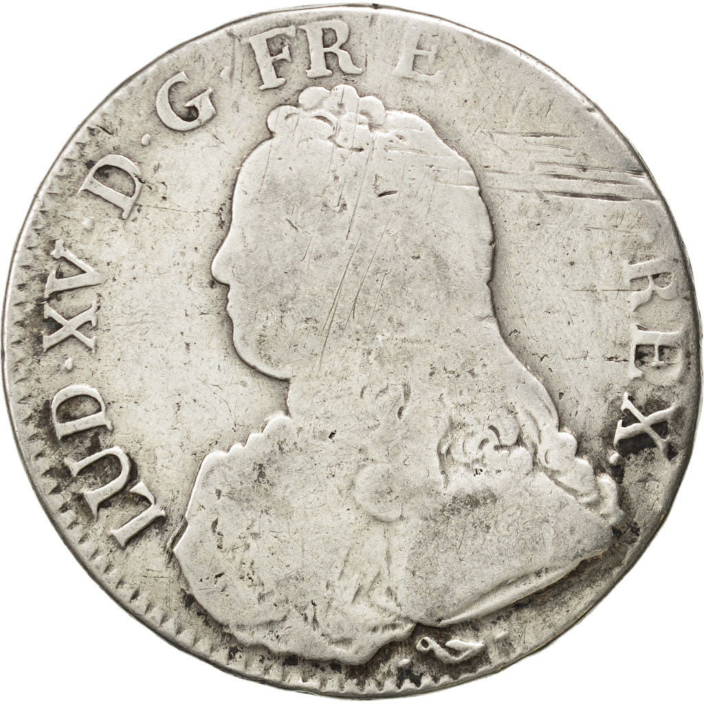FRANCE, Écu aux branches d'olivier, ECU, 1732, Bayonne, KM #486.12, F(12-15), ..