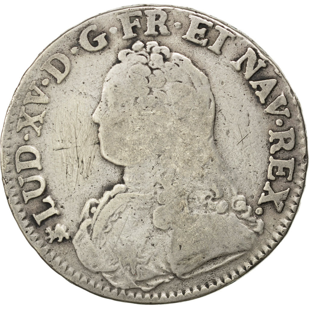 Louis XV, Ecu aux branches d'olivier 1734 Nantes, KM 486.20