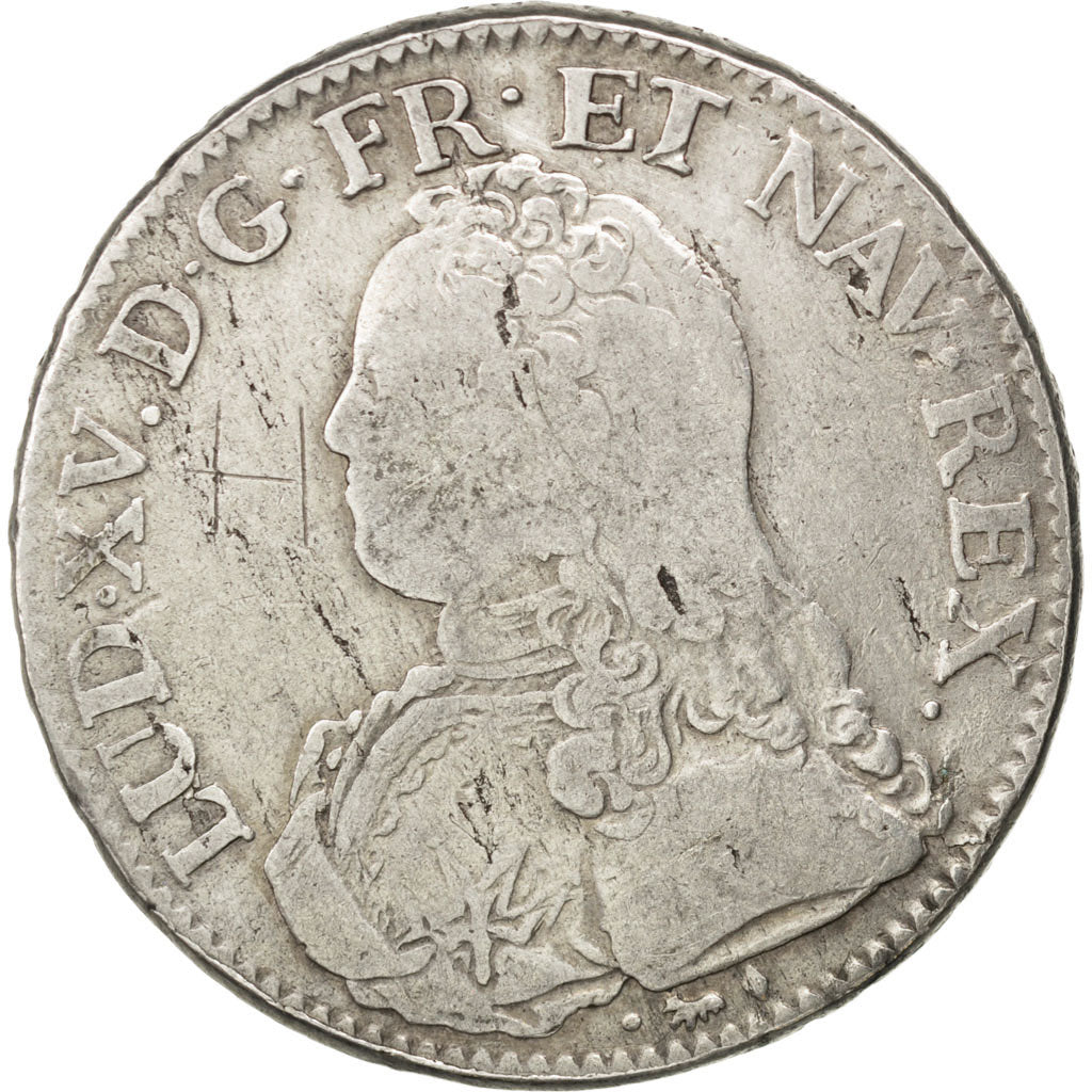 FRANCE, Écu aux branches d'olivier, ECU, 1738, Paris, KM #486.1, VF(20-25), ...