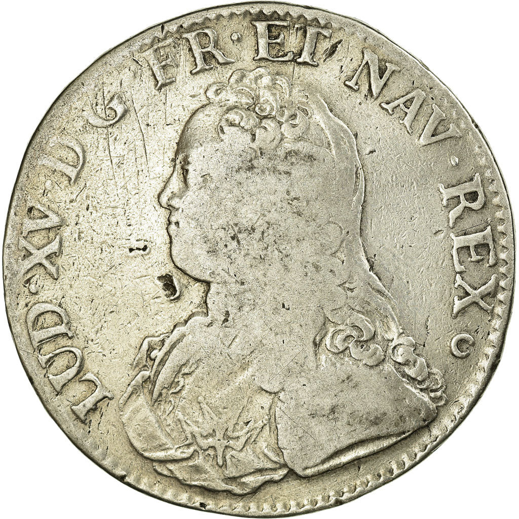 France, Louis XV, Ecu, Écu aux branches d'olivier, 1728, Tours, Silver