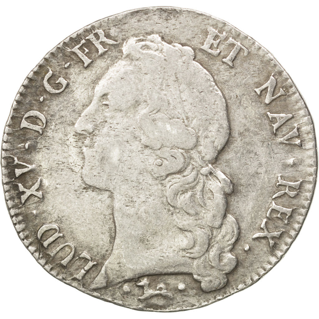 FRANCE, Écu au bandeau, ECU, 1756, Bayonne, KM #512.12, VF(20-25), Silver, ...