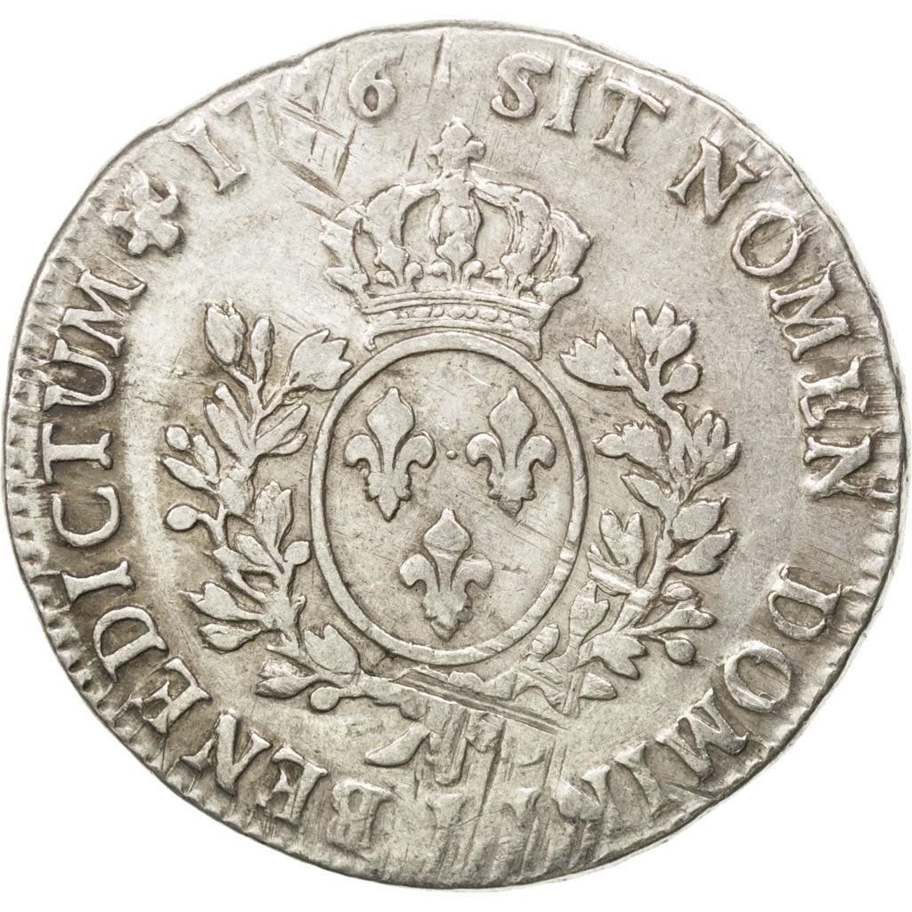 FRANCE, Écu au bandeau, ECU, 1756, Bayonne, KM #512.12, VF(20-25), Silver, ...