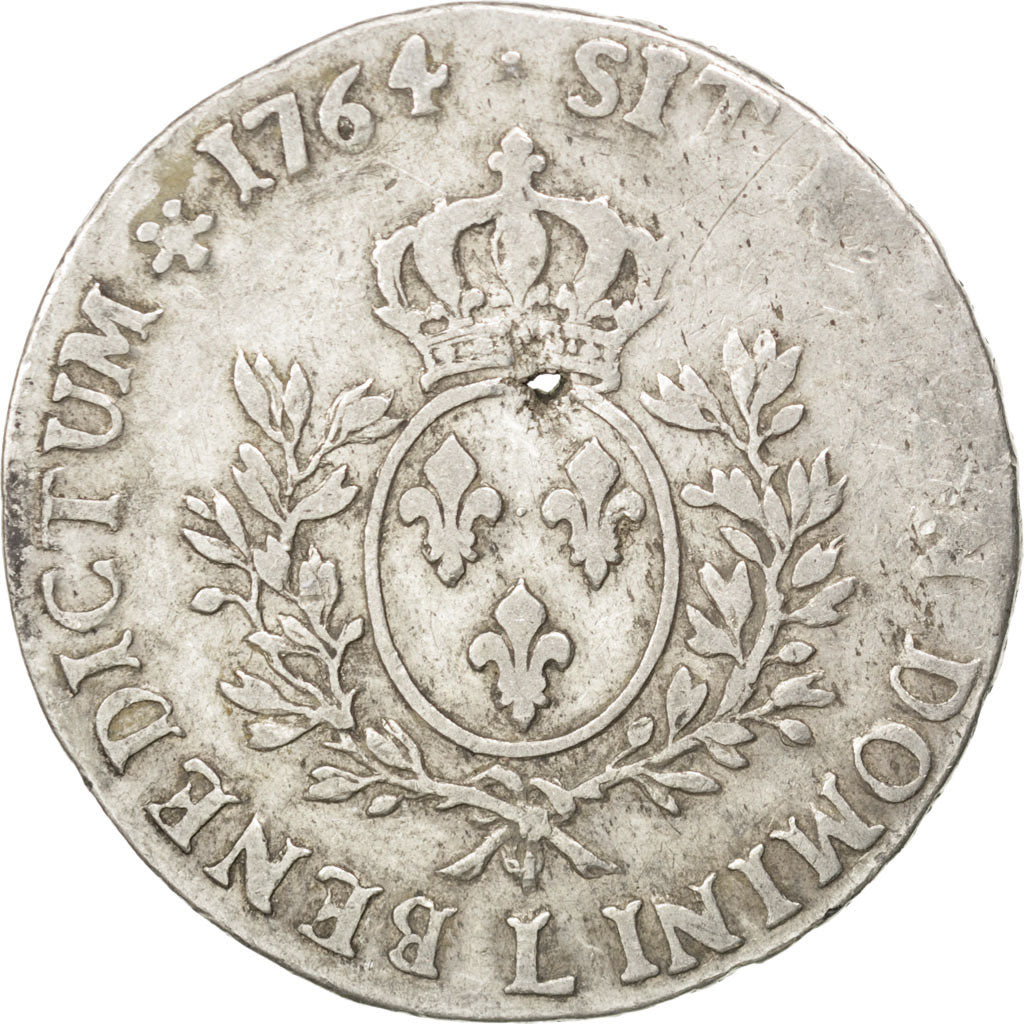 Francia, Louis XV, Écu au bandeau, Ecu, 1764, Bayonne, B+, Argento, KM:512.1...
