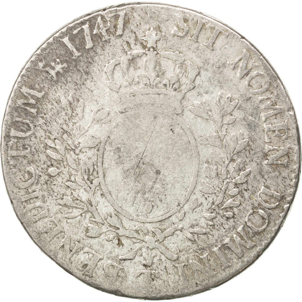 Louis XV, Ecu au bandeau 1747 Nantes, KM 512.20