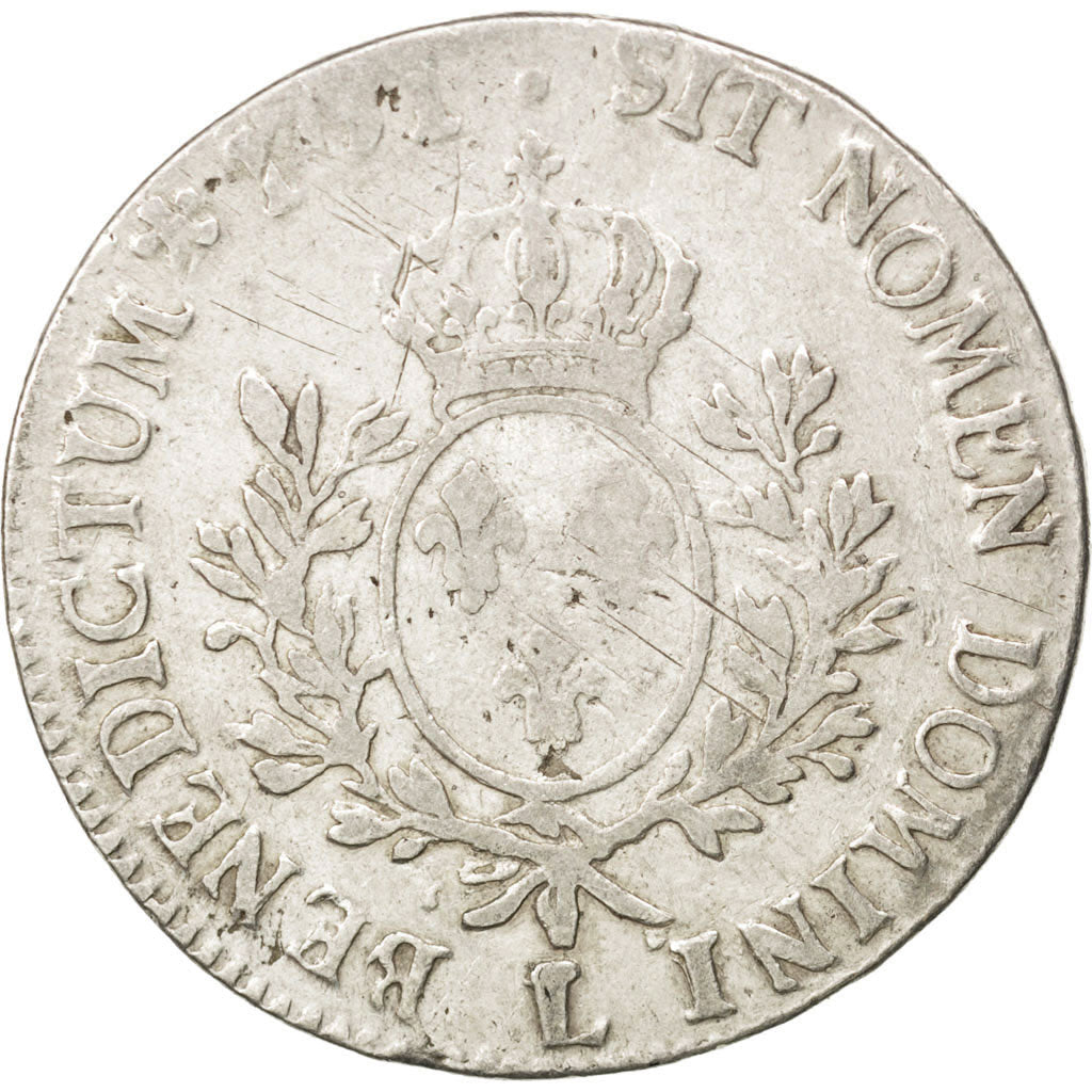 FRANCE, Écu au bandeau, ECU, 1751, Bayonne, KM #512.12, F(12-15), Silver, ...