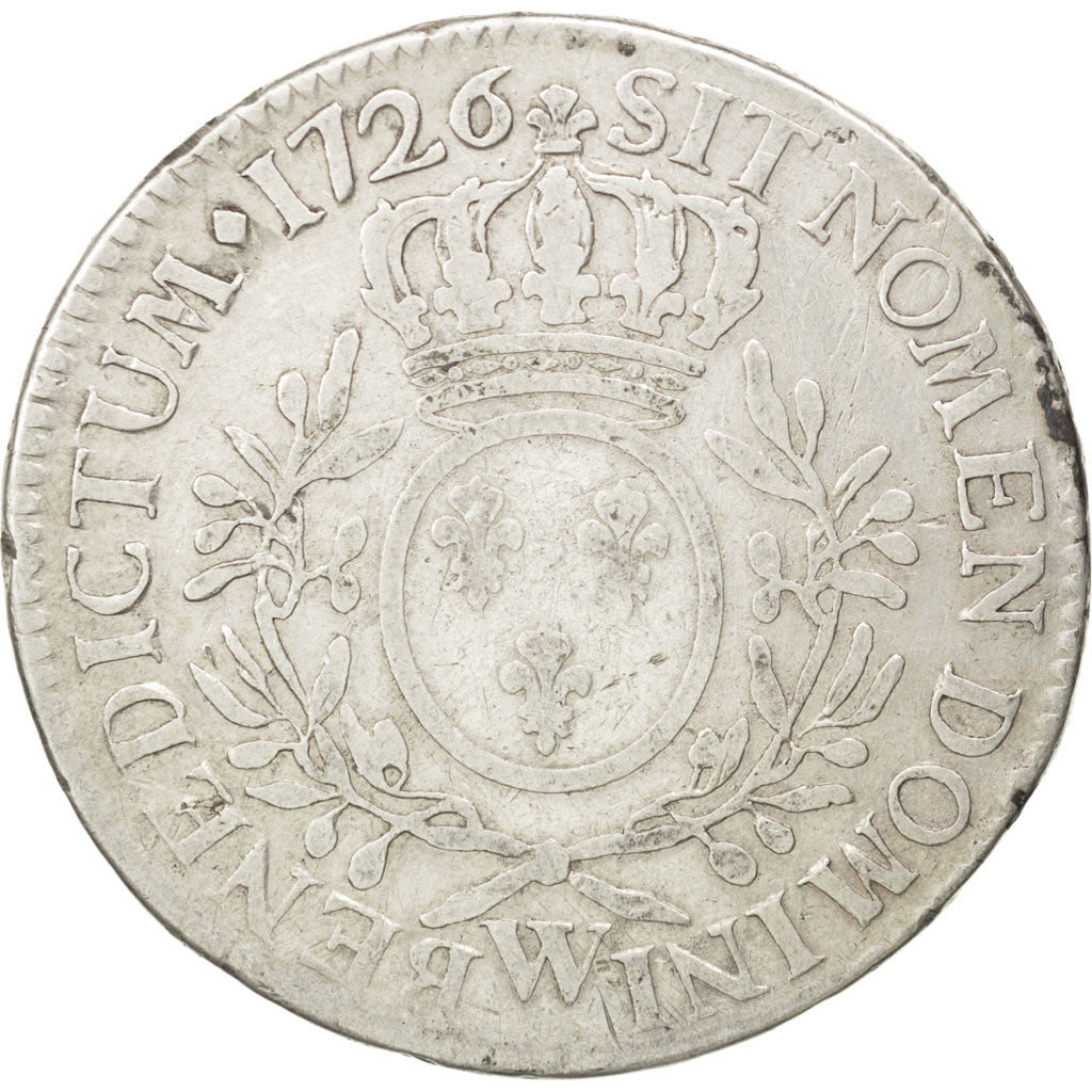 Coin, France, Louis XV, Écu aux branches d'olivier, Ecu, 1726, Lille, F(12-15)