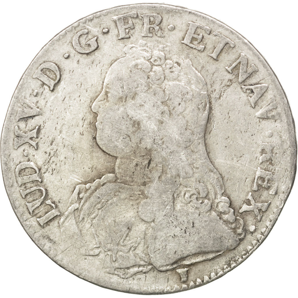 FRANCE, Écu aux branches d'olivier, ECU, 1728, Rennes, KM #486.26, VF(20-25), ..