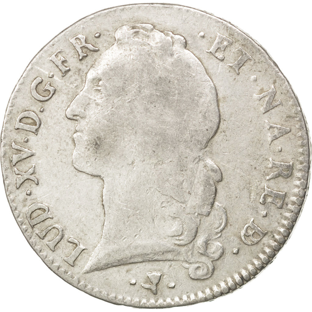 FRANCE, Écu de Béarn au bandeau, ECU, 1756, Pau, KM #518, F(12-15), Silver, Ga..