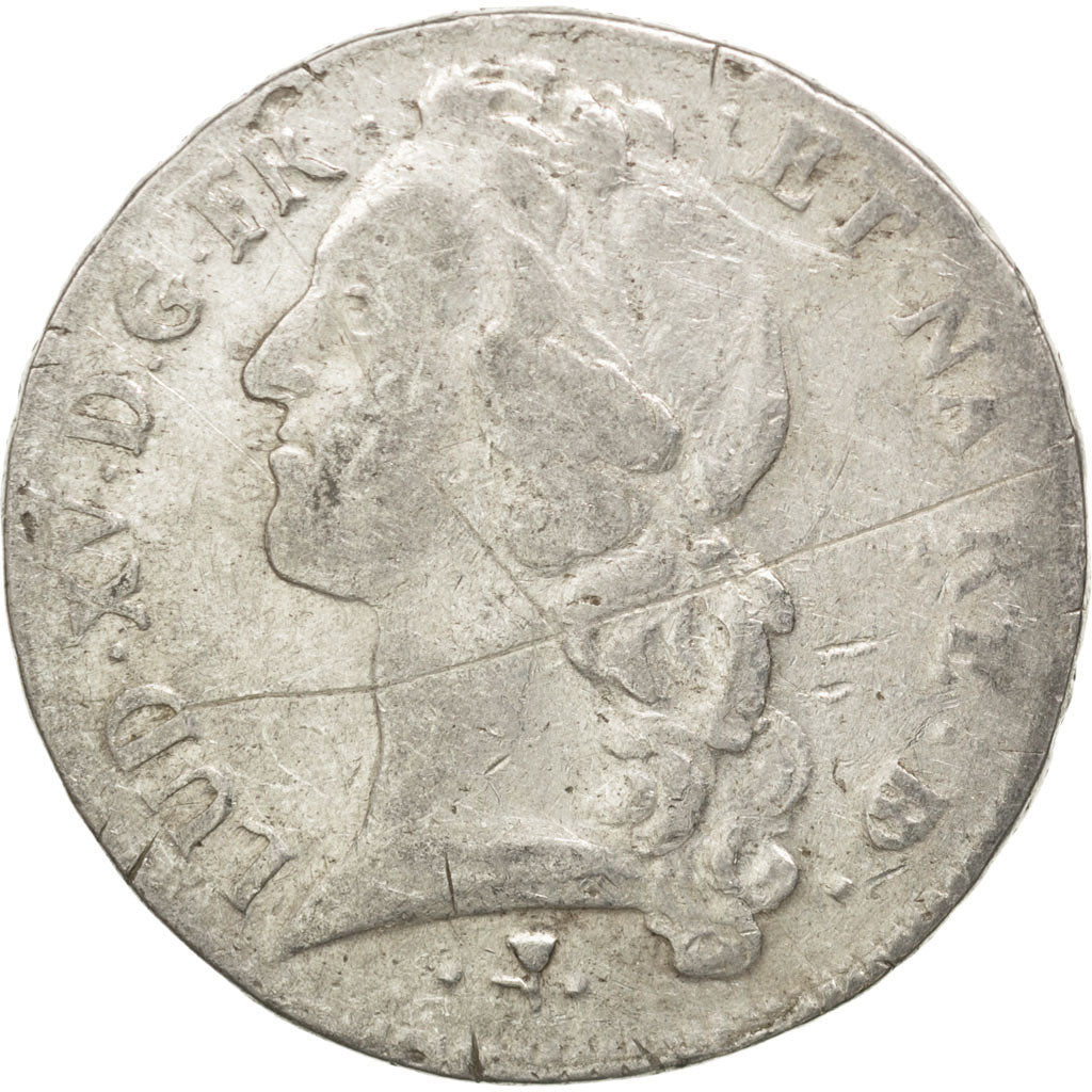 FRANCE, Écu de Béarn au bandeau, ECU, 1757, Pau, KM #518, F(12-15), Silver, Ga..