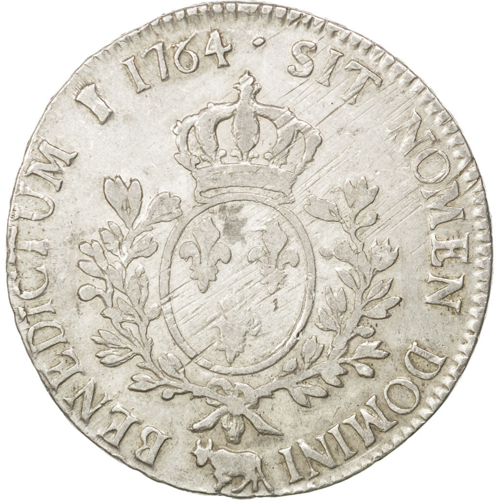 FRANCE, Écu de Béarn au bandeau, ECU, 1764, Pau, KM #518, VF(20-25), Silver, Ga.