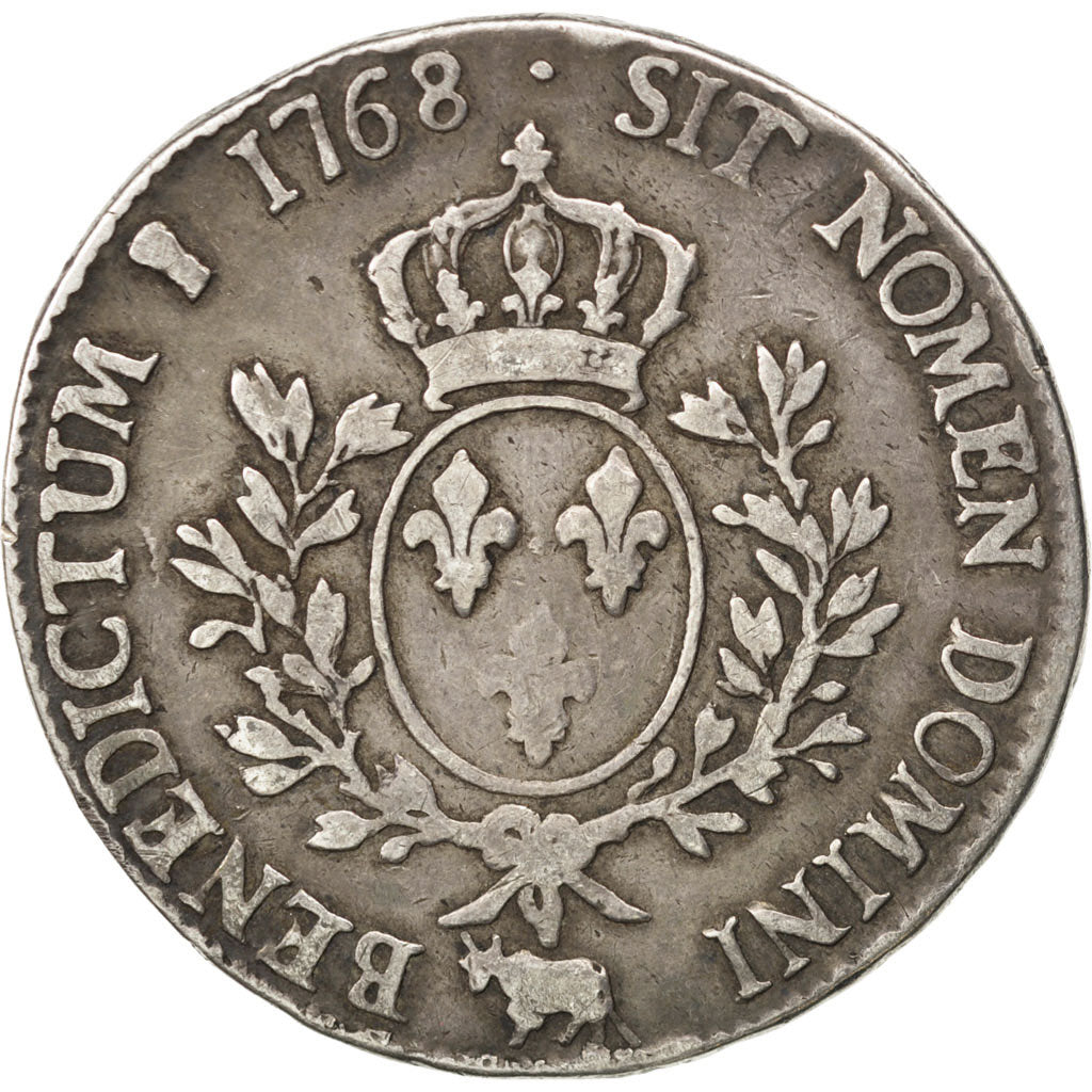 FRANCE, Écu de Béarn au bandeau, ECU, 1768, Pau, KM #518, VF(20-25), Silver, Ga.