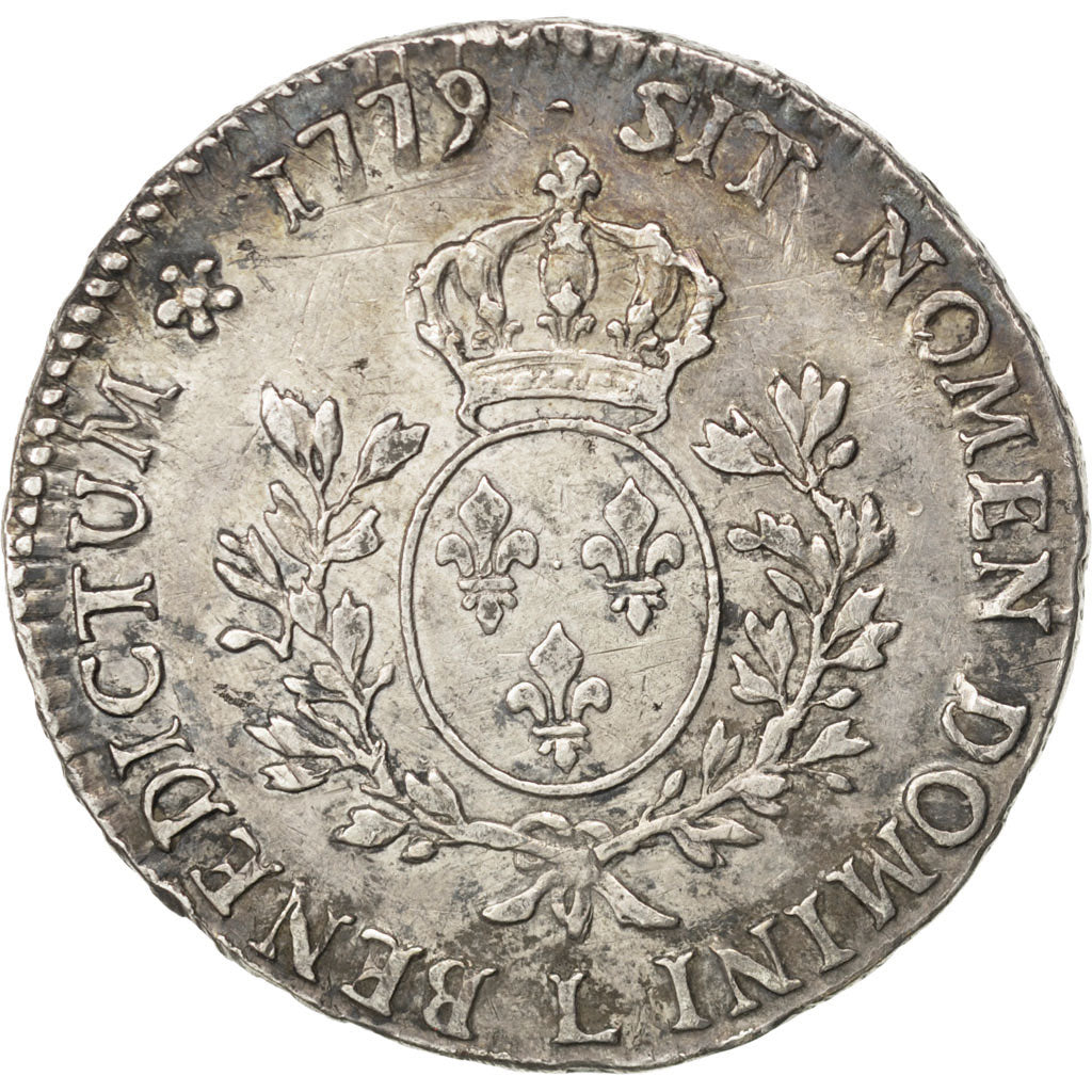 FRANCE, Écu aux branches d'olivier, ECU, 1779, Bayonne, KM #564.9, VF(30-35), ..