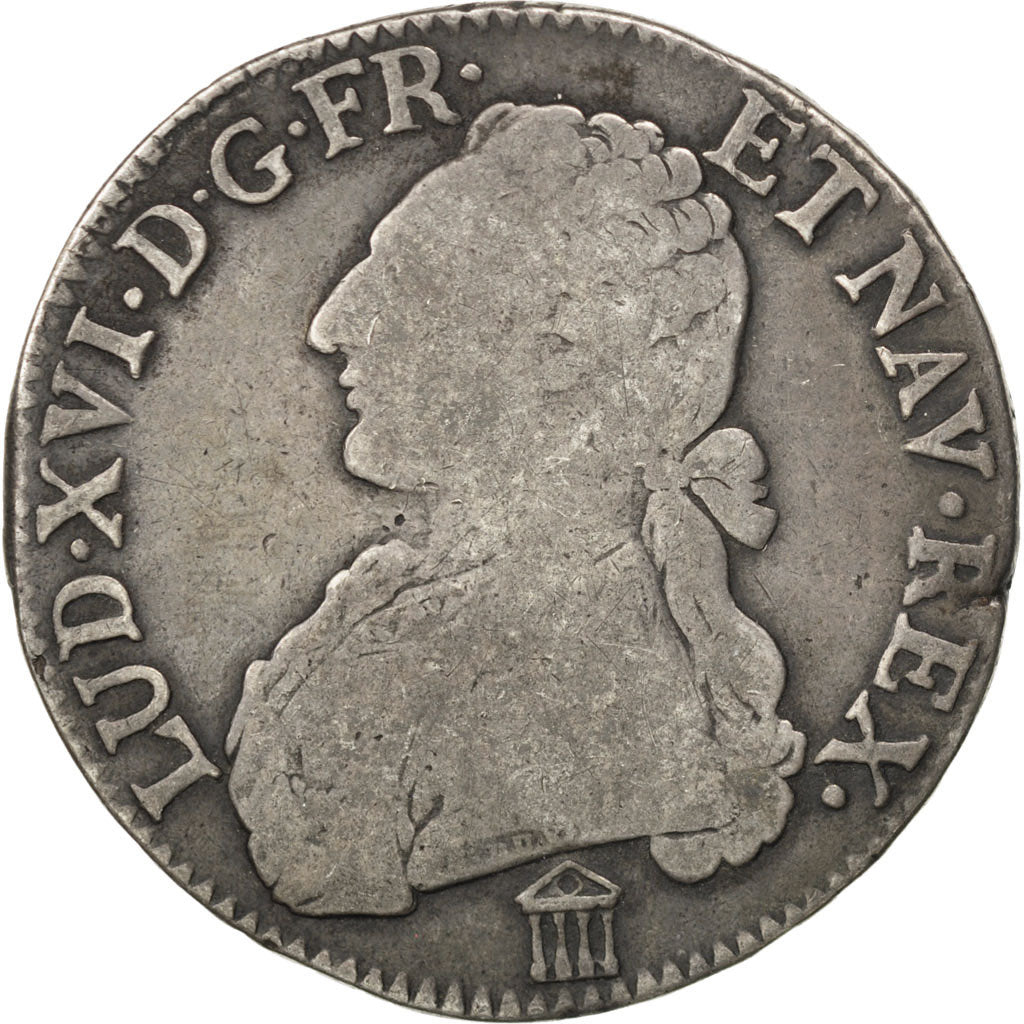 Francia, Louis XVI, Écu aux branches d'olivier, Ecu, 1781, Bordeaux, B+, Arg...