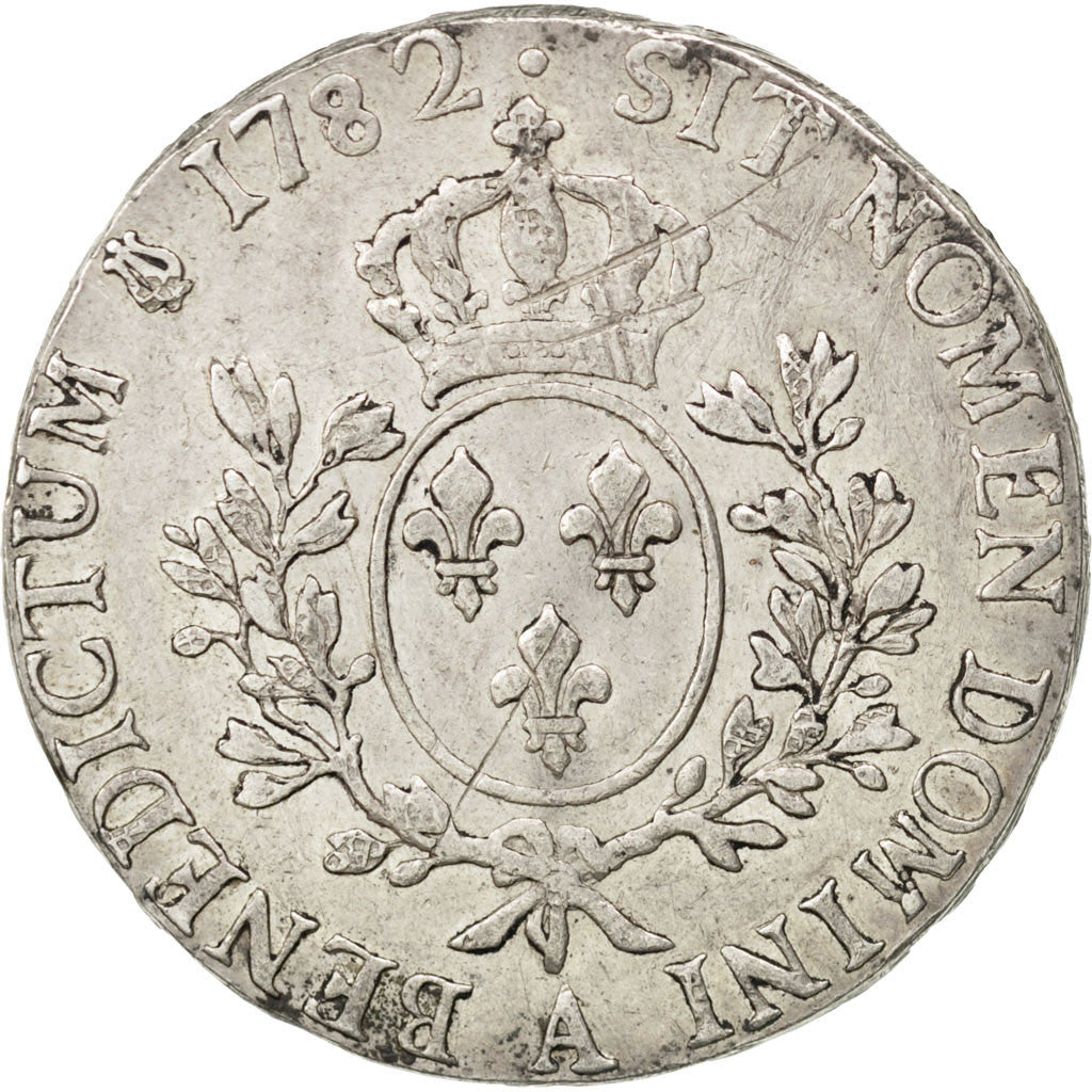 Francia, Louis XVI, Écu aux branches d'olivier, Ecu, 1782, Paris, MB+, Argen...