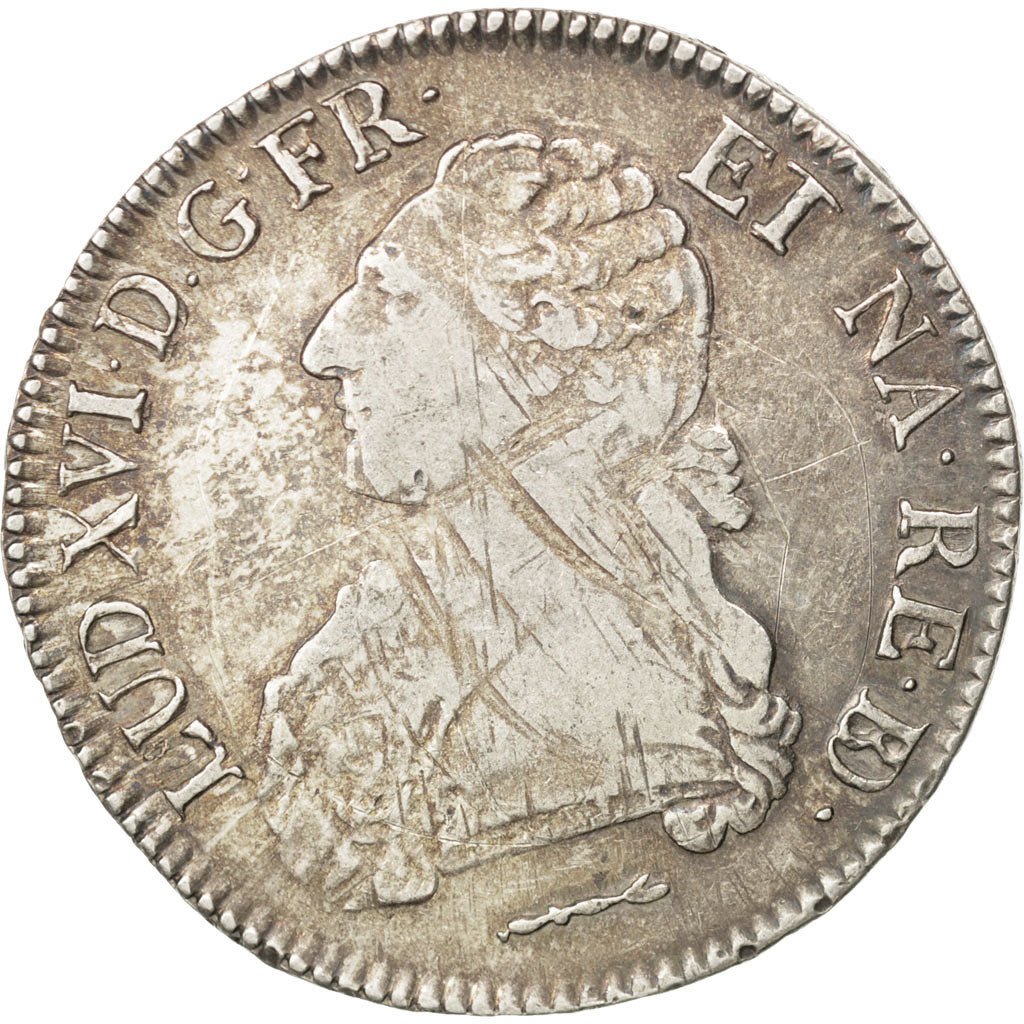 FRANCE, Écu de Béarn aux branches d'olivier, ECU, 1784, Pau, KM #572, VF(20-25),