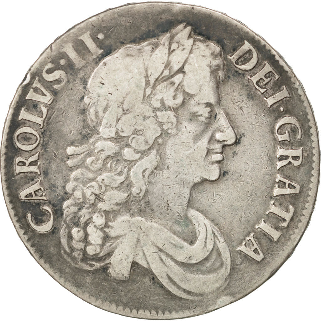 Gran Bretagna, Charles II, Crown, 1676, MB+, Argento, KM:435