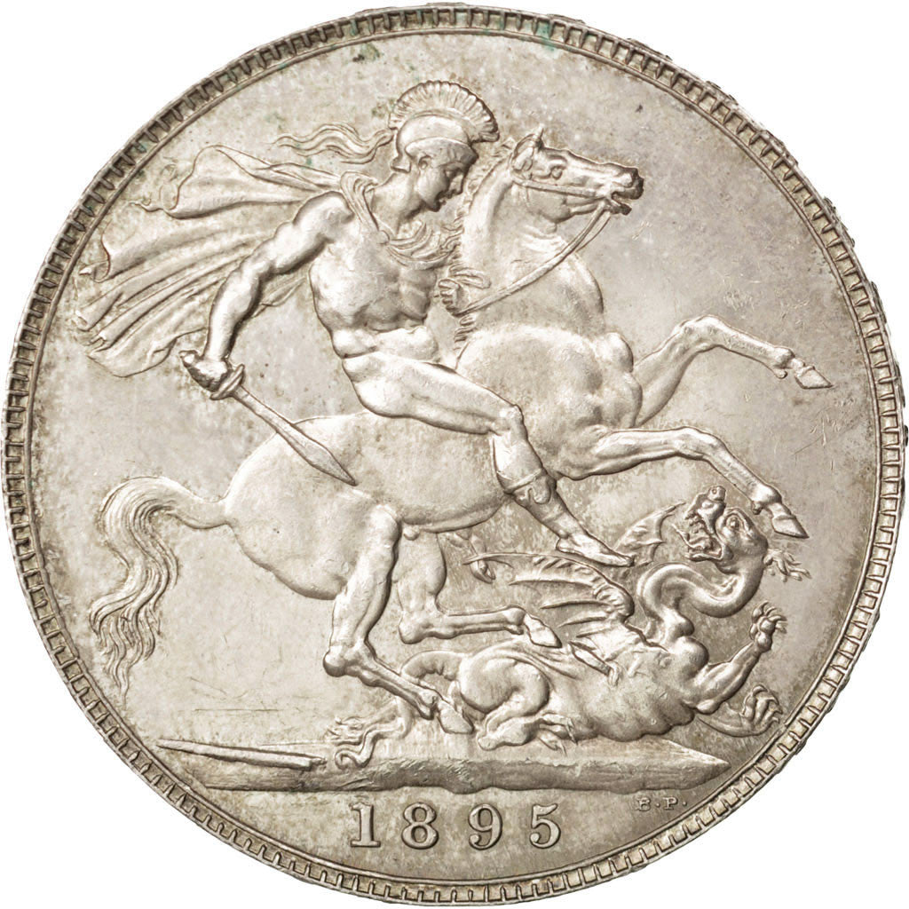 GREAT BRITAIN, Crown, 1895, KM #783, AU(55-58), Silver, 38.61, 28.26
