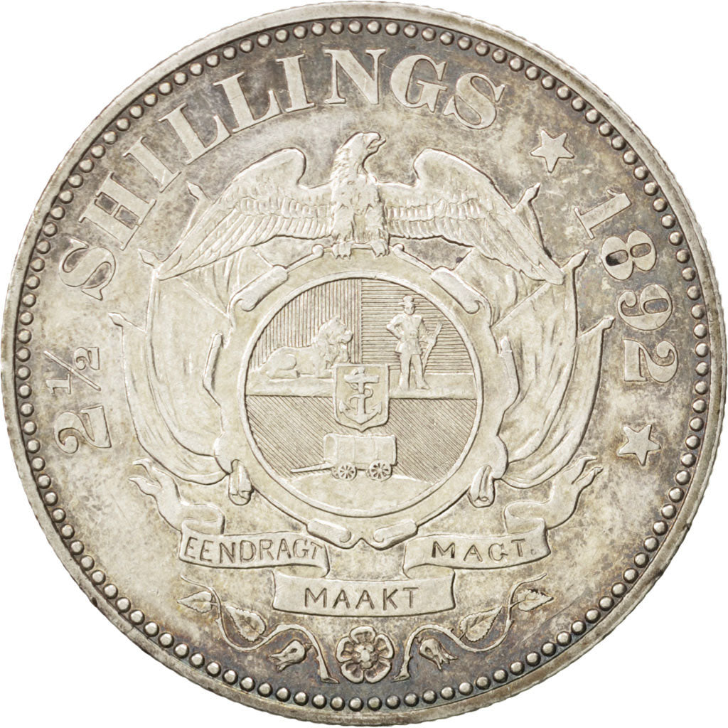 Afrique Du Sud, République, 2 1/2 Shillings 1892, KM 7