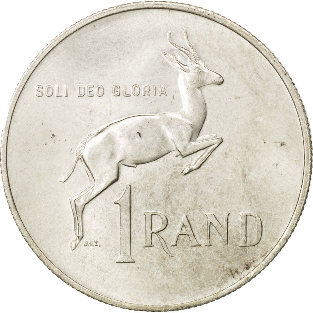 SOUTH AFRICA, Rand, 1967, KM #72.1, AU(55-58), Silver, 14.89