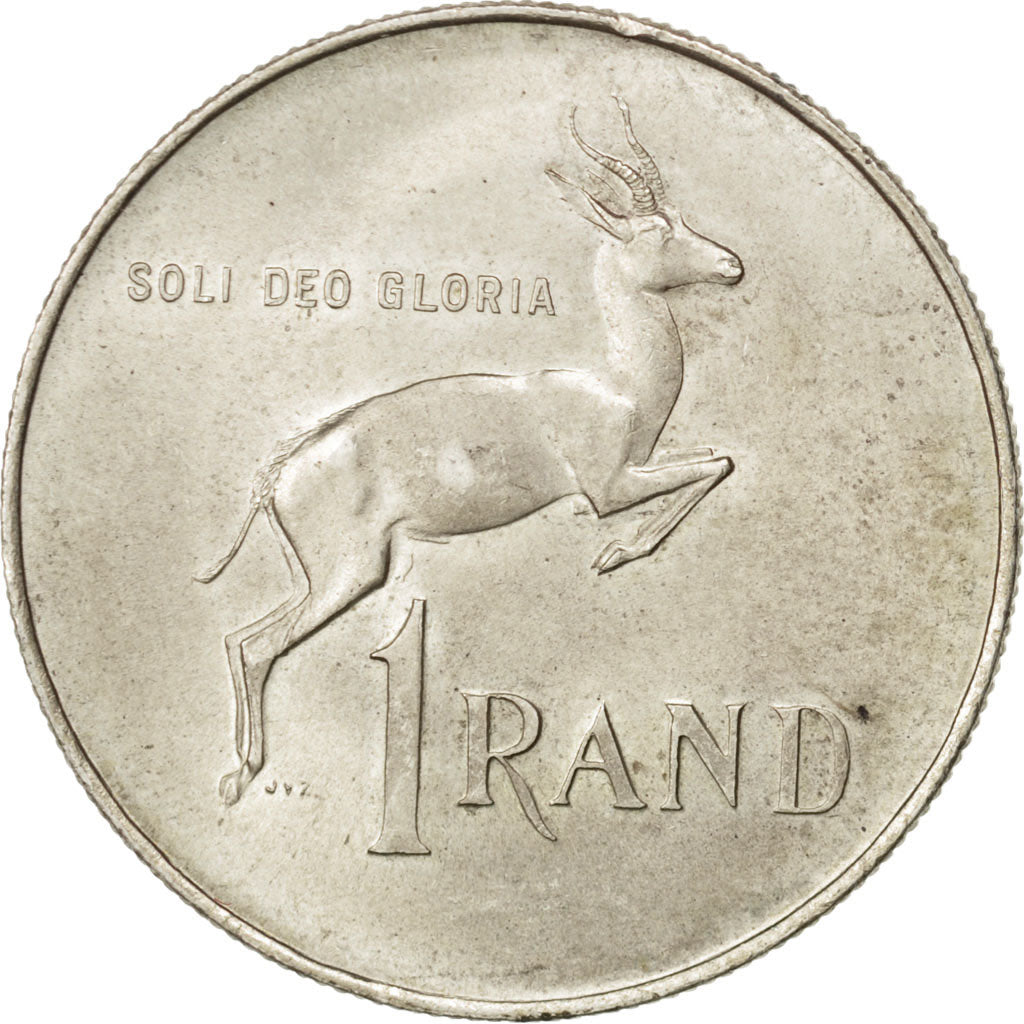 SOUTH AFRICA, Rand, 1966, KM #71.1, AU(55-58), Silver, 15.09