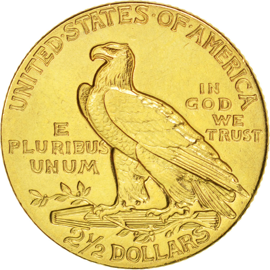 Stati Uniti, Indian Head, $2.50, Quarter Eagle, 1908, U.S. Mint, Philadelphia...