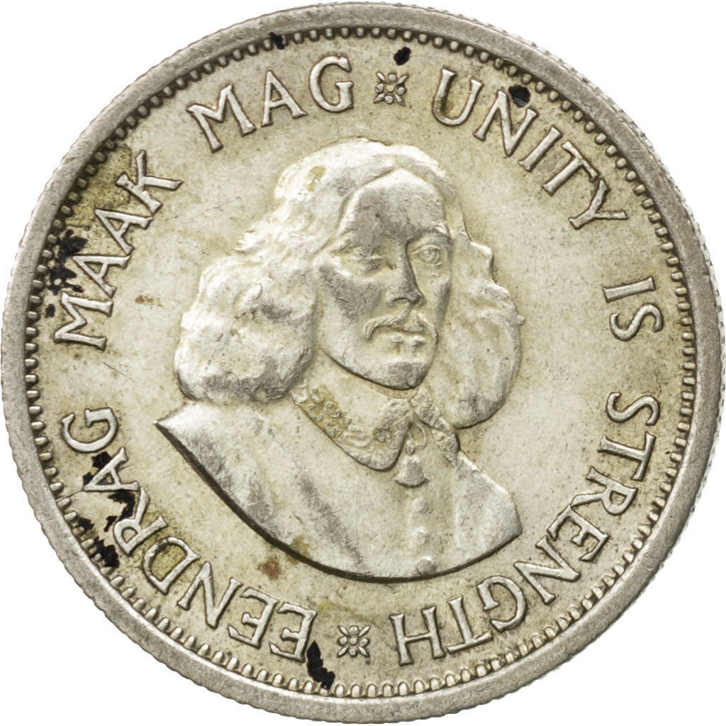 SOUTH AFRICA, 10 Cents, 1961, KM #60, AU(55-58), Silver, 5.66