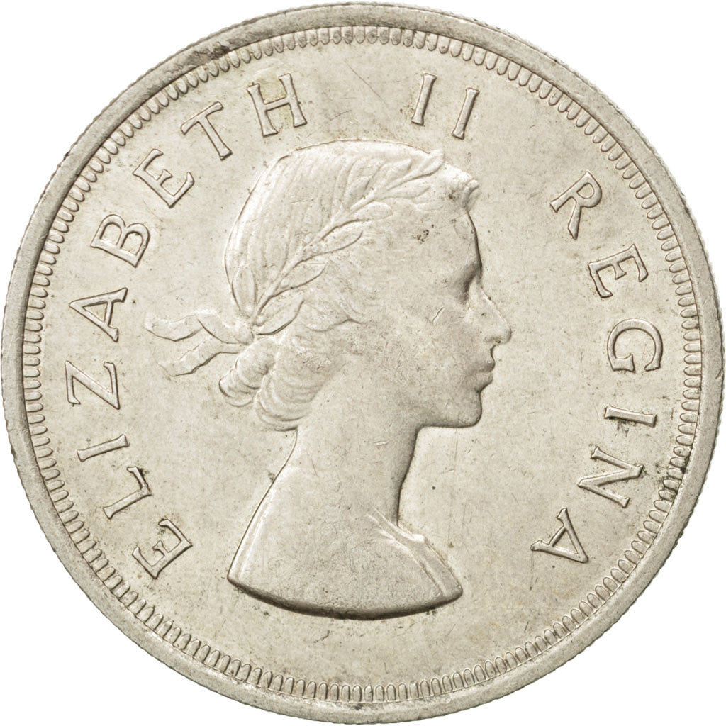 SOUTH AFRICA, 5 Shillings, 1953, KM #52, MS(60-62), Silver, 38.8, 28.40
