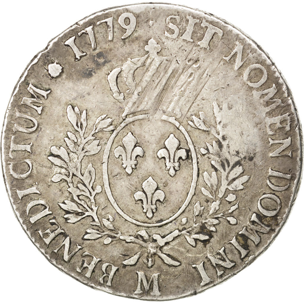 FRANCE, Écu aux branches d'olivier, ECU, 1779, Toulouse, KM #564.10, VF(20-25),