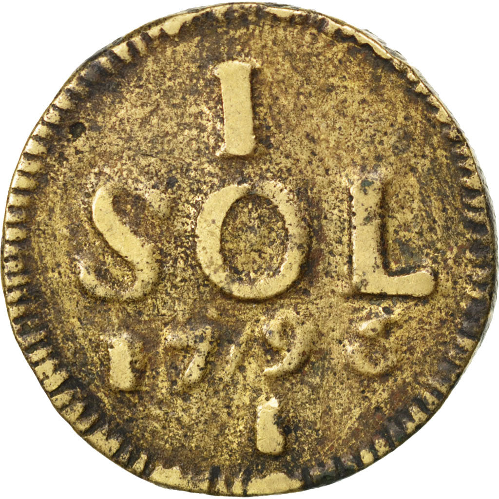Lussemburgo, Frans II, Sol, 1795, MB, Rame, KM:19