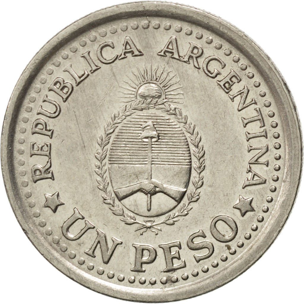 ARGENTINA, Peso, 1960, KM #58, AU(55-58), Nickel Clad Steel, 25.9, 6.56