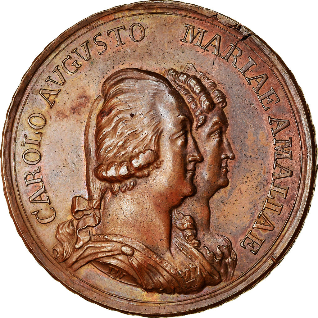German States, Medal, Carl August, Maria Amalia, History, 1789, Wolff
