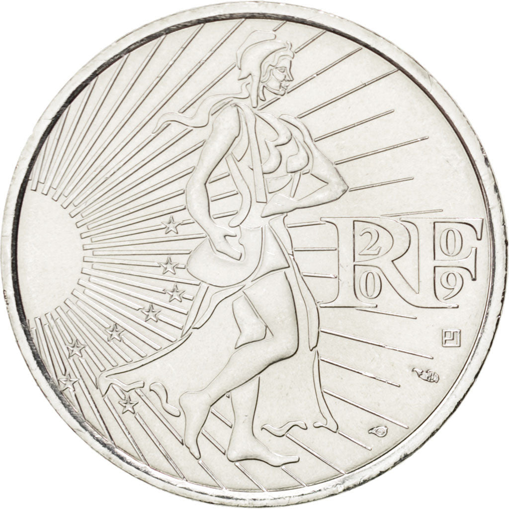 FRANCE, 10 Euro, 2009, KM #1580, MS(63), Silver, 29, 12.00