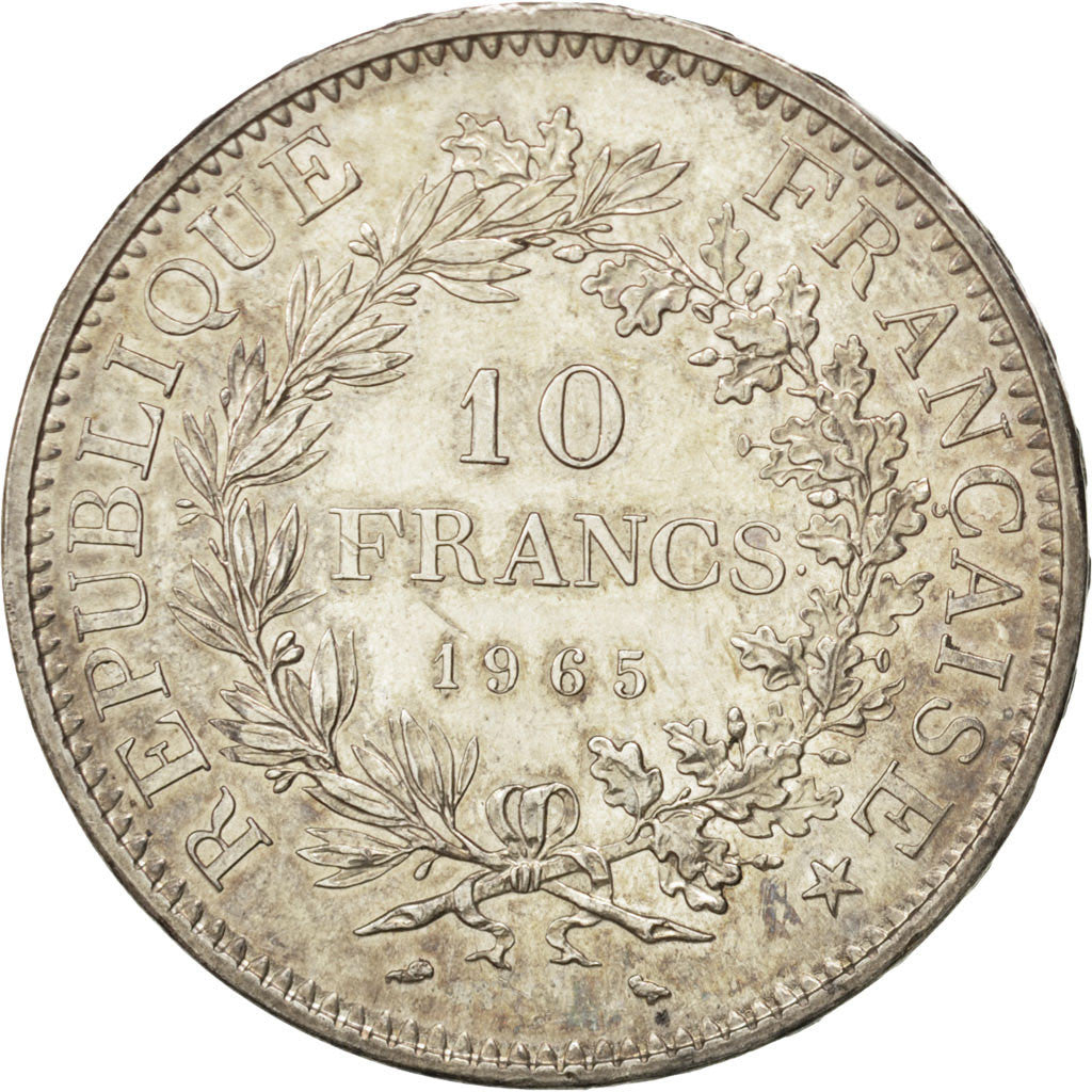 FRANCE, Hercule, 10 Francs, 1965, Paris, KM #932, AU(55-58), Silver, 37,...