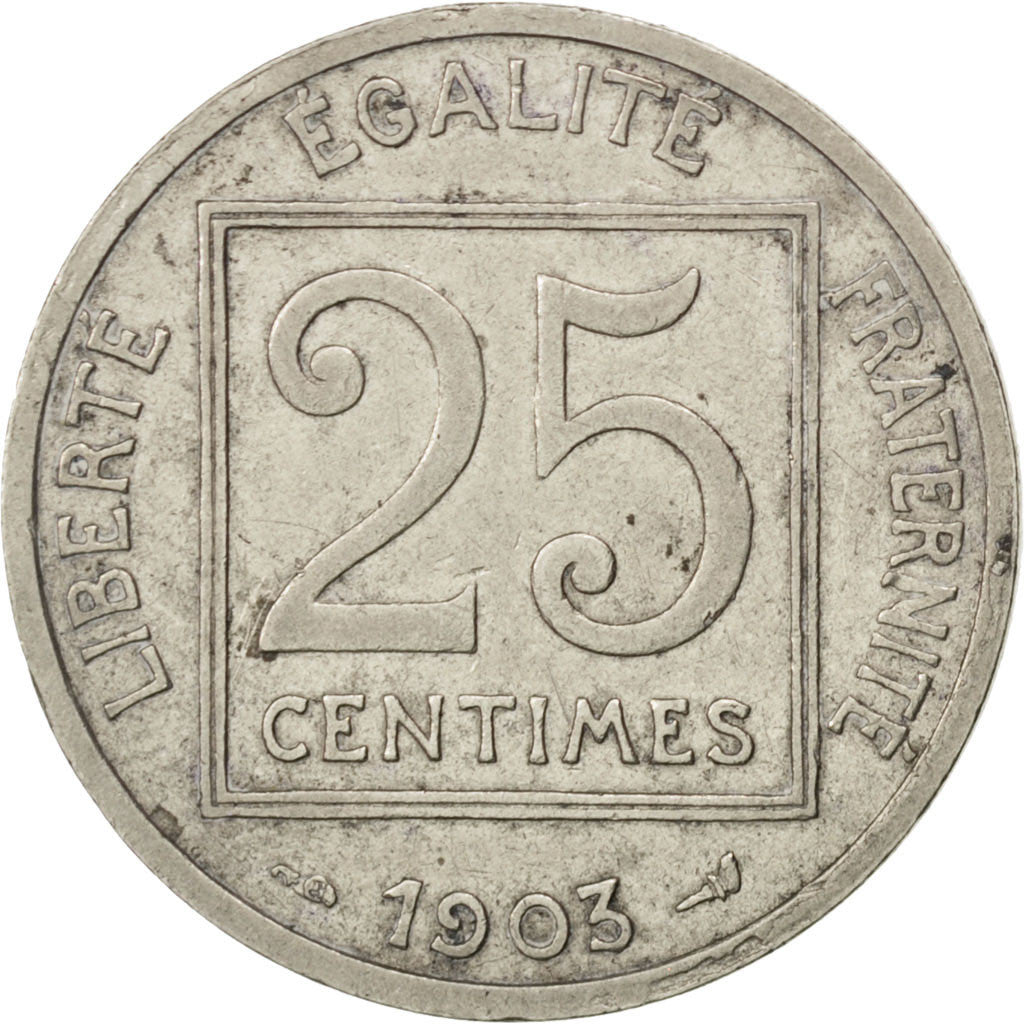 Coin, France, Patey, 25 Centimes, 1903, VF(30-35), Nickel, KM:855, Gadoury:362