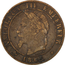 Moneda, Francia, Napoleon III, Napoléon III, Centime, 1862, Paris, MBC, Bronce