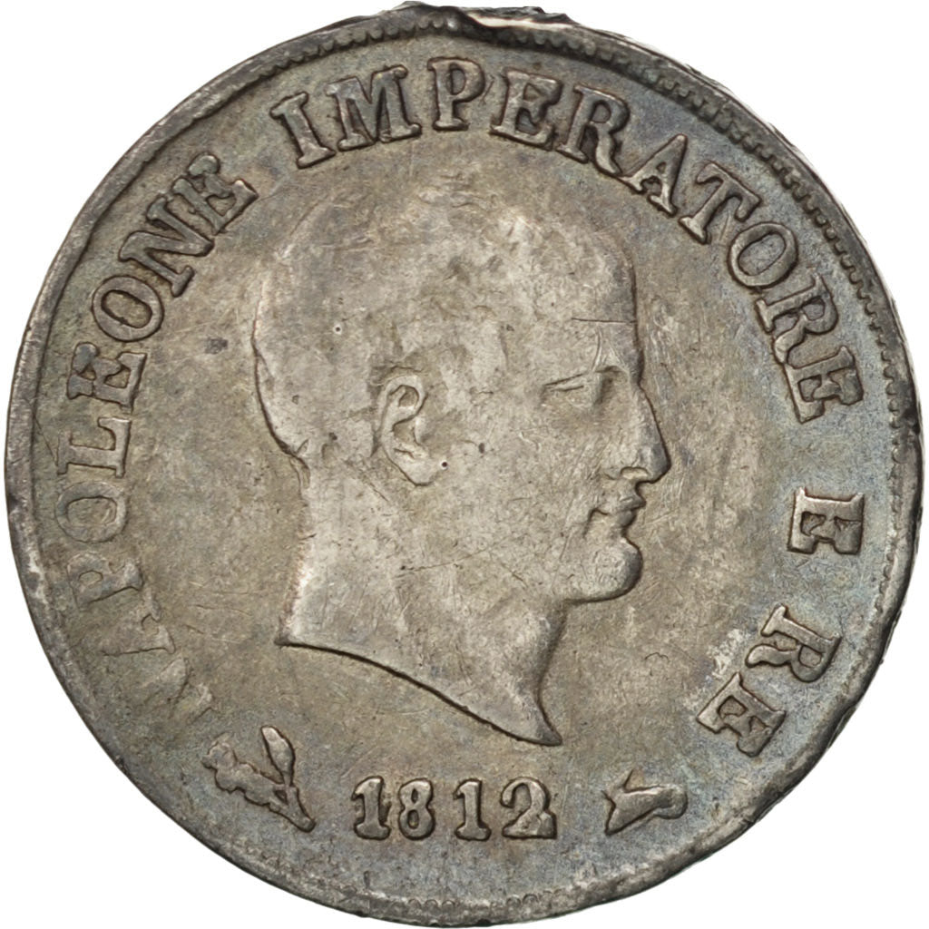 ITALIAN STATES, 10 Soldi, 1812, Bologna, KM #6.3, EF(40-45), Silver, 2.44