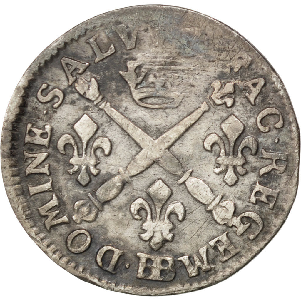 FRANCE, 5 Sols aux insignes, 5 Sols, 1/16 ECU, 1704, Strasbourg, KM #337.4,...