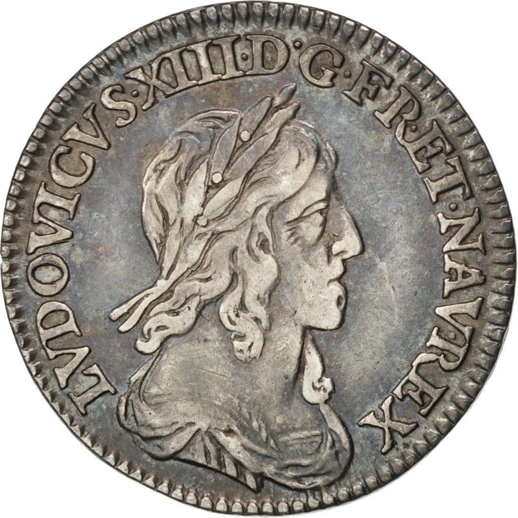 Francia, Louis XIII, 1/12 Écu, 2e poinçon de Warin, buste drapé et cuirass...
