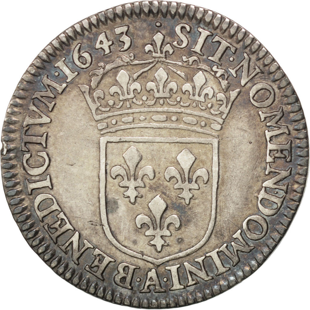 Francia, Louis XIII, 1/12 Écu, 2e poinçon de Warin, buste drapé et cuirass...