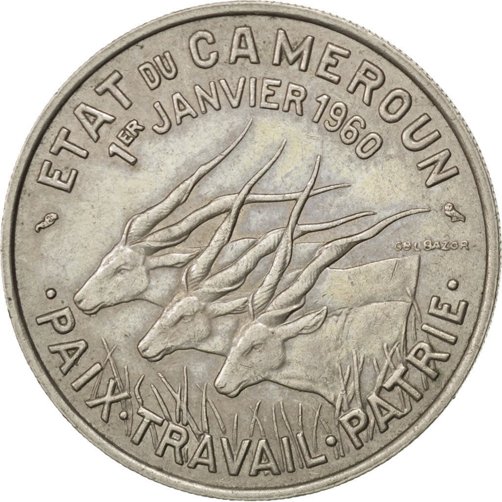 CAMEROON, 50 Francs, 1960, Paris, KM #13, EF(40-45), Copper-Nickel, 30, 11.95