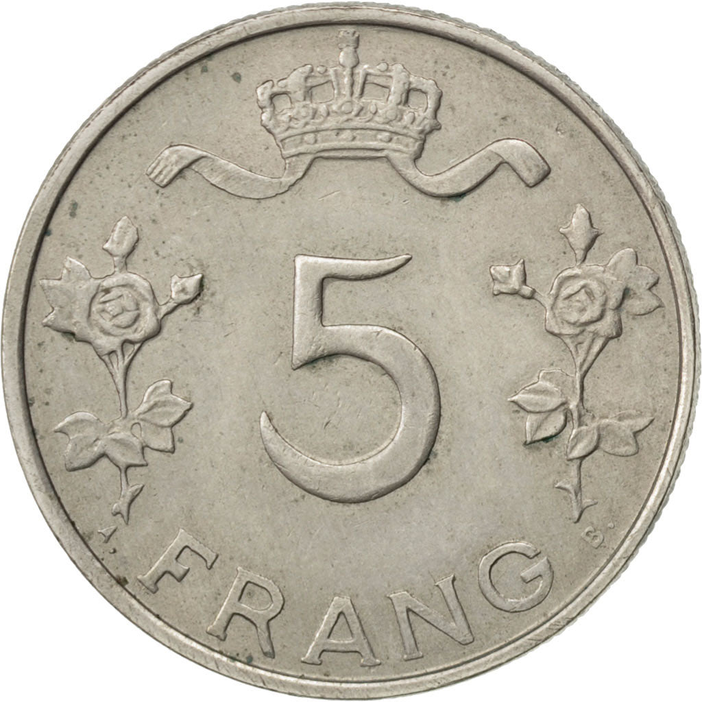 LUXEMBOURG, 5 Francs, 1949, KM #50, AU(55-58), Copper-Nickel, 7.06