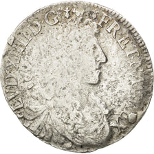 FRANCE, 1/2 Écu au buste juvénile, 1/2 ECU, 1662, Nantes, KM #202.13, F(12-15), 