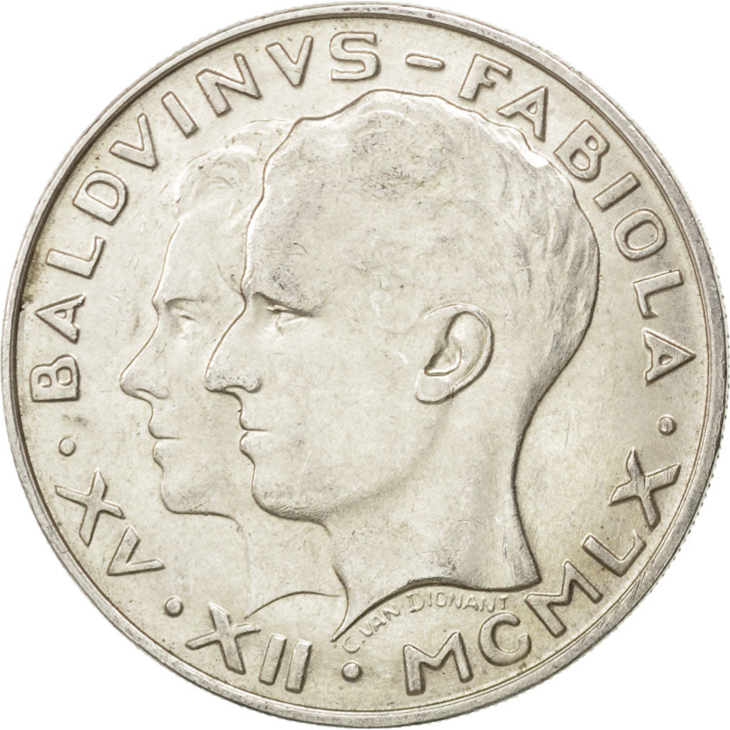 BELGIUM, 50 Francs, 50 Frank, 1960, KM #152.1, AU(55-58), Silver, 29, 12.44