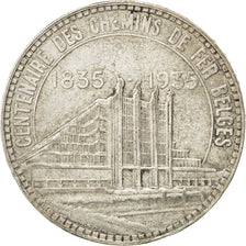 BELGIUM, 50 Francs, 50 Frank, 1935, KM #106.1, EF(40-45), Silver, 35, 21.78