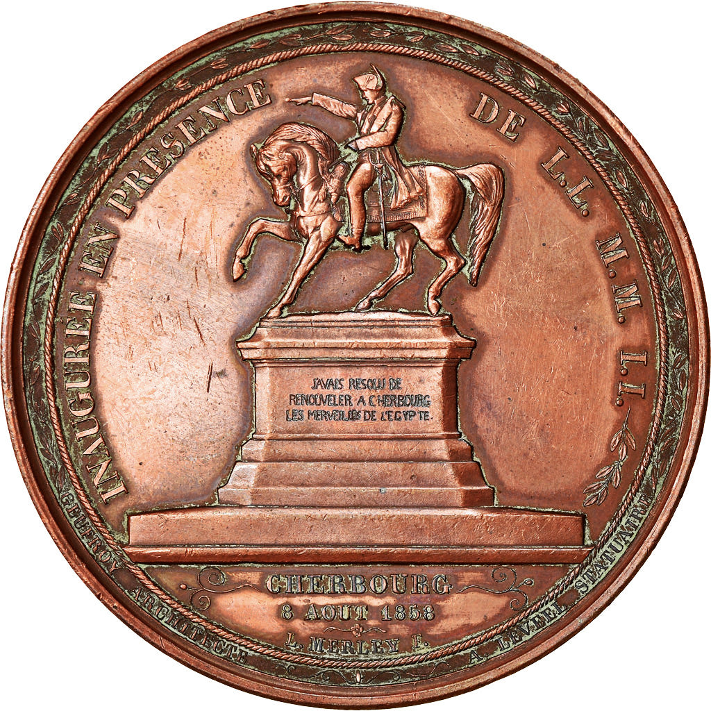 Francia, medaglia, Inauguration de la Statue de la Napoléon Ier à Cherbourg