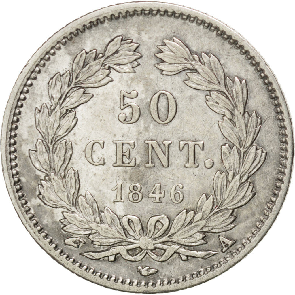 Moneta, Francia, Louis-Philippe, 50 Centimes, 1846, Paris, BB+, Argento