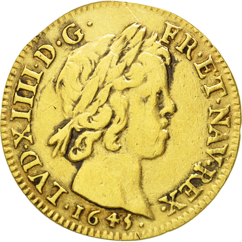 Louis XIV, Louis d'or à la mèche courte 1645 Paris, KM 149.1