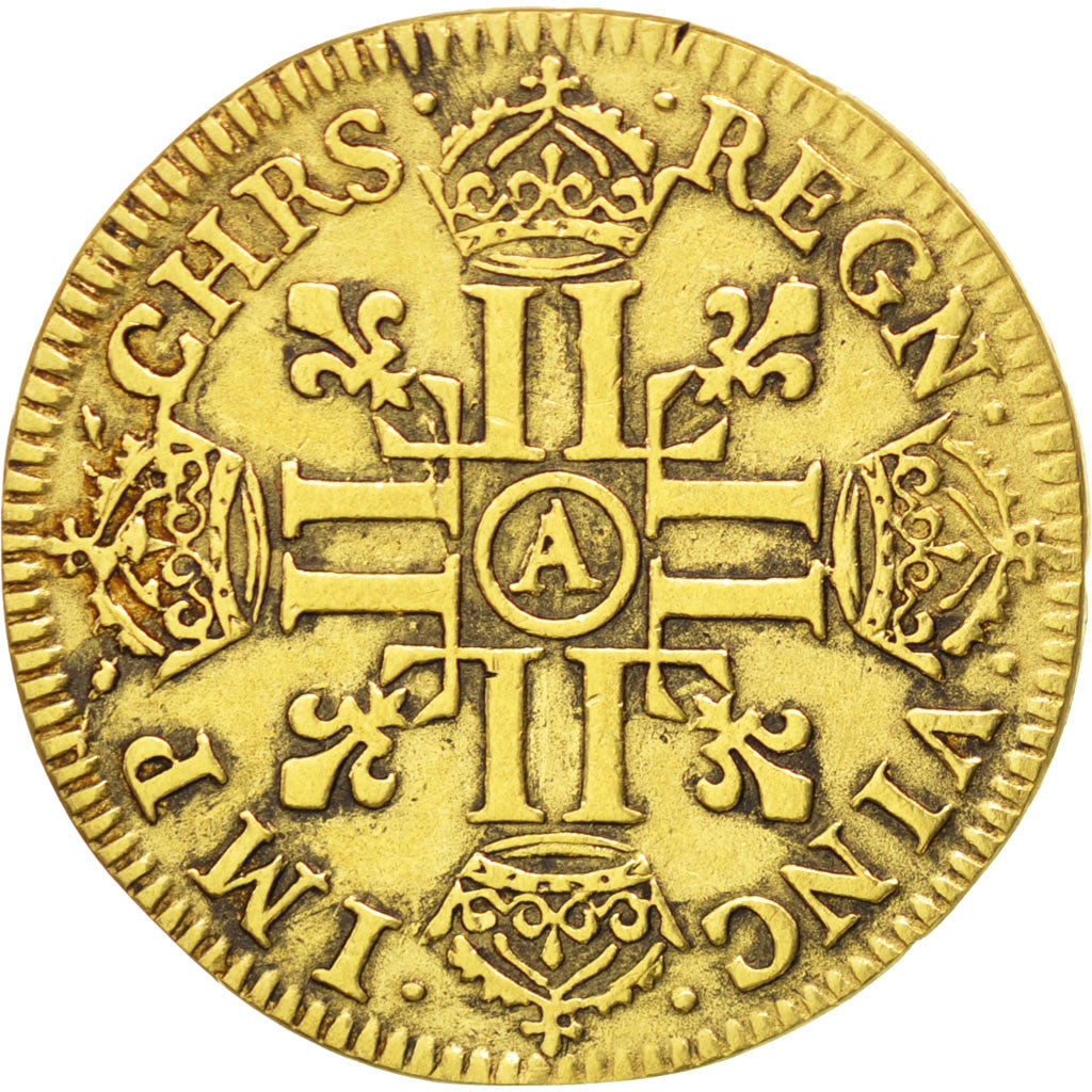 Louis XIV, Louis d'or à la mèche courte 1645 Paris, KM 149.1