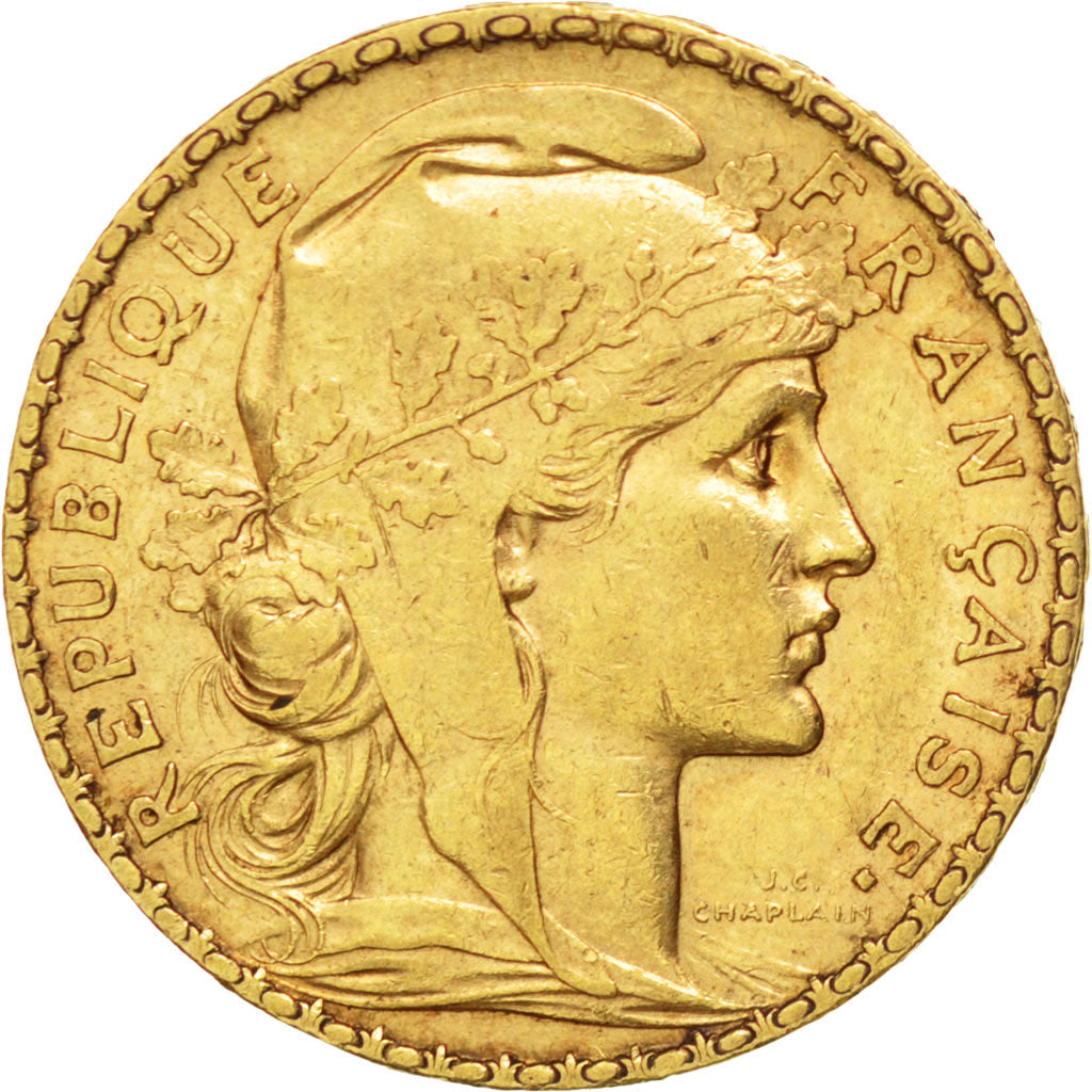 FRANCE, Marianne, 20 Francs, 1900, KM #847, EF(40-45), Gold, Gadoury #1064, 6.43